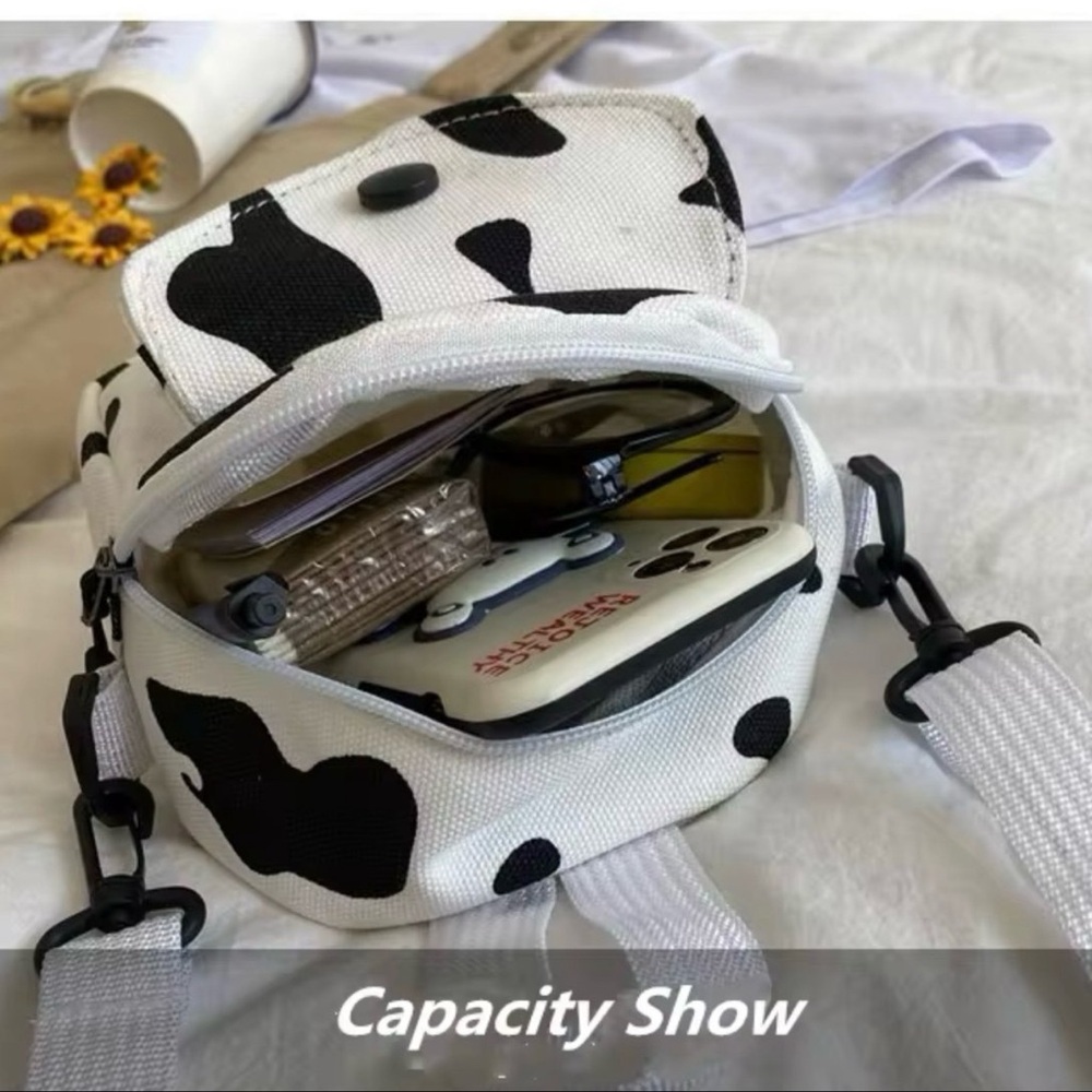 COW Canvas Handbag Women's Retro Cow Satchel - Crossbody Mobile Phone Ba… - Picture 8 of 8
